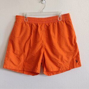 Polo Ralph Lauren Orange Lined Swimsuit Trunks Drawstring Waist and Mens 2XL